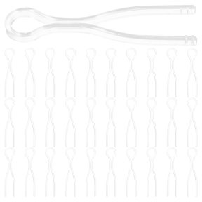LOLIPPYY 50Pcs Transparent Sewing Bobbin Clips for Thread Holding Clear Plastic Spool Holders for Sewing Machines