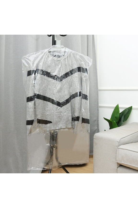 50Pcs Transparent Suit Cover for Dust Prevention Water Resistant Clothes Garment Shield