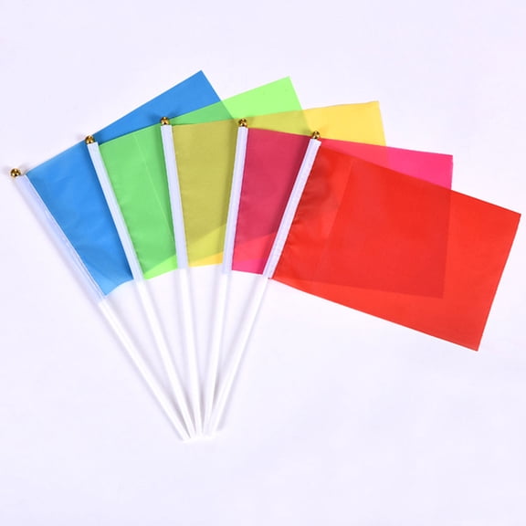LOLIPPYY 50Pcs Vibrant Small Flags on Sticks for Cheer and Celebration with Wear Resistant Material