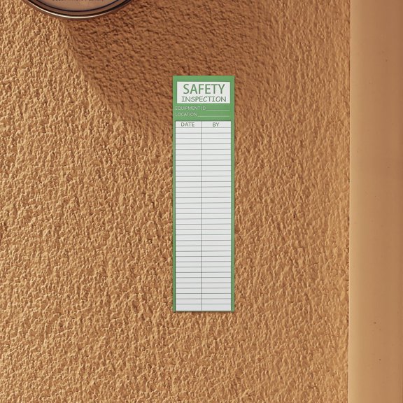 LOLIPPYY 50Pcs Weatherproof Ladder Inspection Labels Green Vinyl Stickers for Industrial Safety Management