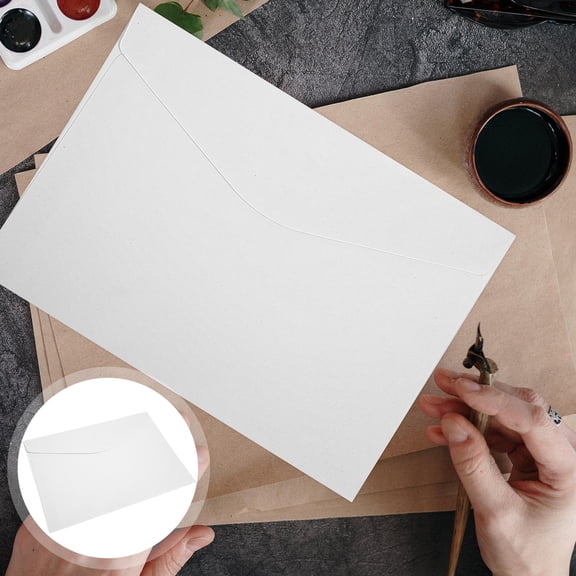 LOLIPPYY 50Pcs Wedding Envelope Kraft Paper for Couples in Simple Retro Design