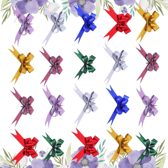 LOLIPPYY 50Pcs Wedding Pull Bows Assorted Color Decorative String Bows for Event Decoration