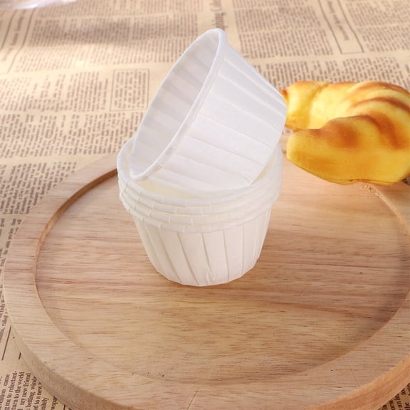 LOLIPPYY 50Pcs White Cake Cup Baking Cups for Weddings Birthdays and Sophisticated Dessert Uses