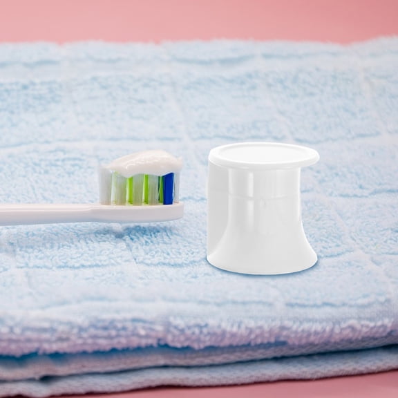 LOLIPPYY 50Pcs White Plastic Flip Top Caps for Toothpaste Tubes Durable Self Closing Tube Lid Cover