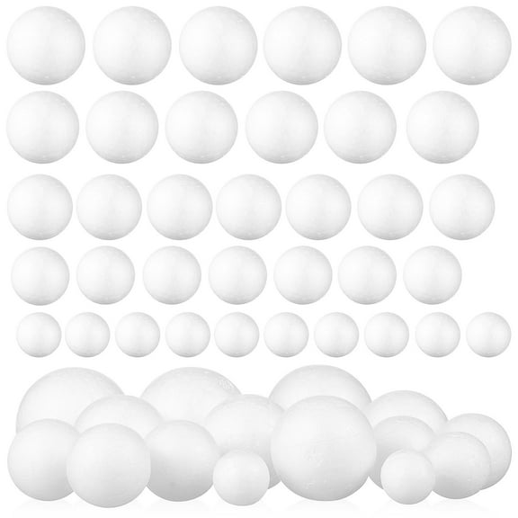 LOLIPPYY 50Pcs White Polystyrene Balls for Cake Decorations DIY Craft Smooth Surface Easter Decor