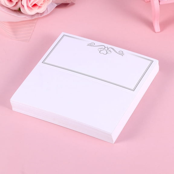LOLIPPYY 50Pcs White Seat Assignment Cards with Beautiful Heart Printing Design