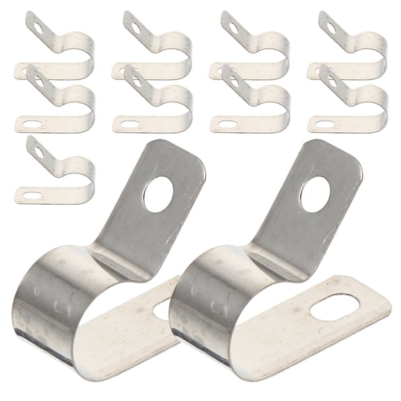 LOLIPPYY 50Pcs Wire Clamp Hanger R Shaped Stainless Steel for Cable Fixation