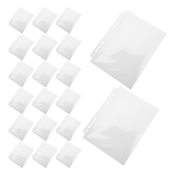 LOLIPPYY 50Sheets Heavy Duty Transparent Photo Album Pages for 7 Ring Binder Storage