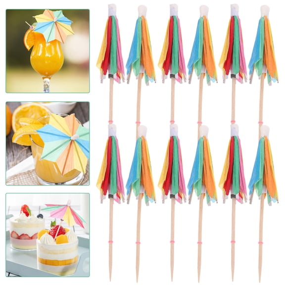 LOLIPPYY 50pcs Appetizer Picks Paper Multi Food Pick Pool Tropical Themed Events