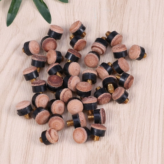 LOLIPPYY 50pcs Billiard Pool Cue Stick Tips Brown to Strengthen Handle in Billiard Game