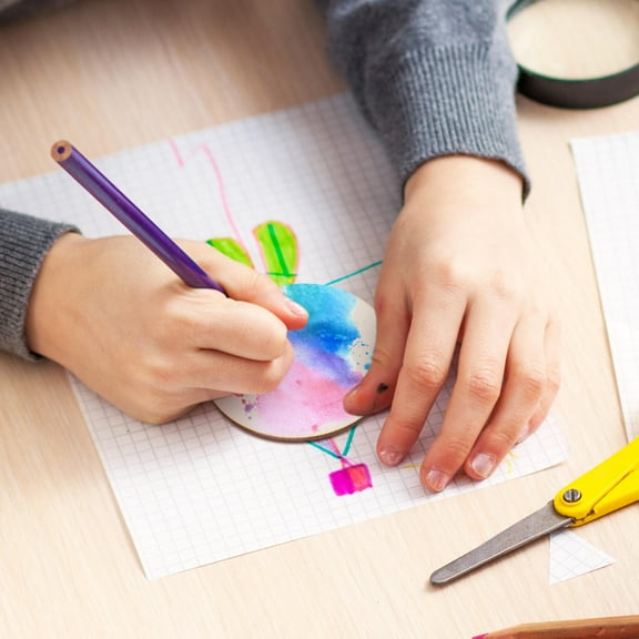 LOLIPPYY 50pcs Circular Wood Base For Crafts Wood Rounds Beige For Carving Decorative Items Holiday Gatherings