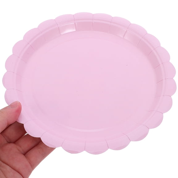 LOLIPPYY 50pcs Pastel Floral Disposable Paper Plates Set - Mini Dessert & Cake Platters for Girls' Birthday Party Celebration