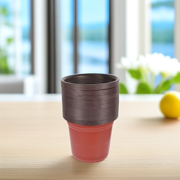 LOLIPPYY 50pcs Flower Pots Set Dark Red for Outdoor Plants Soil Storage