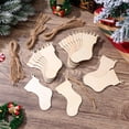 thumbnail image 1 of LOLIPPYY 50pcs Hanging String Decor Yellow Wooden Stocking For Festive Christmas Decorations, 1 of 8