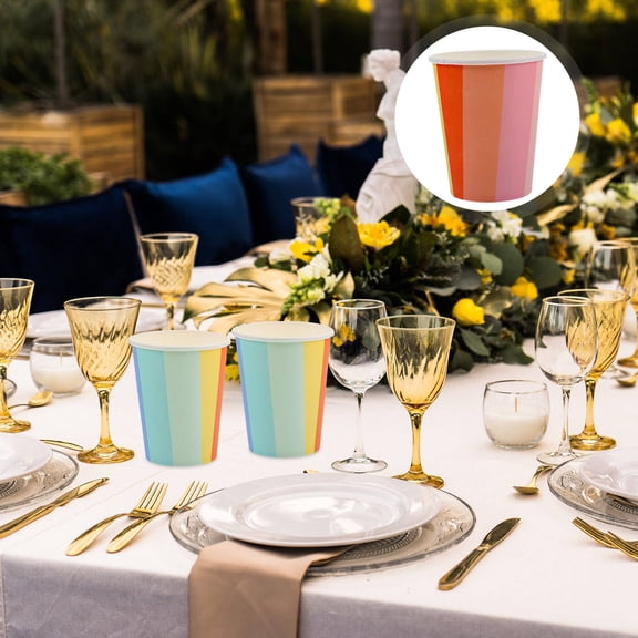 LOLIPPYY 50pcs Hot Paper Cups Disposable Multi Cups for Outdoor Activities