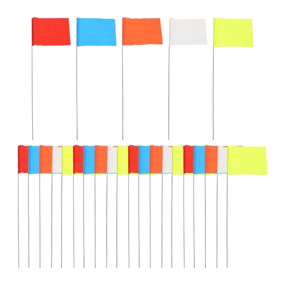 LOLIPPYY 50pcs Marking Flags for Landscape Dog Training and Irrigation Areas with Wire Poles