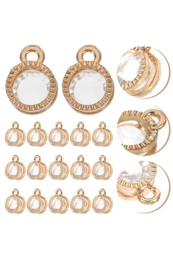 50pcs Mini Golden Alloy Round Charms for Jewelry Making and Craft Projects Accessories