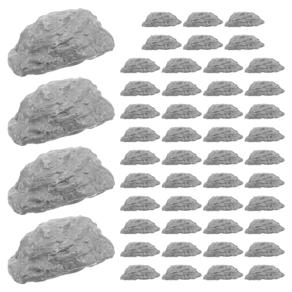 LOLIPPYY 50pcs Model Train Hill Props Grey Plastic Realistic Design Landscape Decoration for Hobbyists