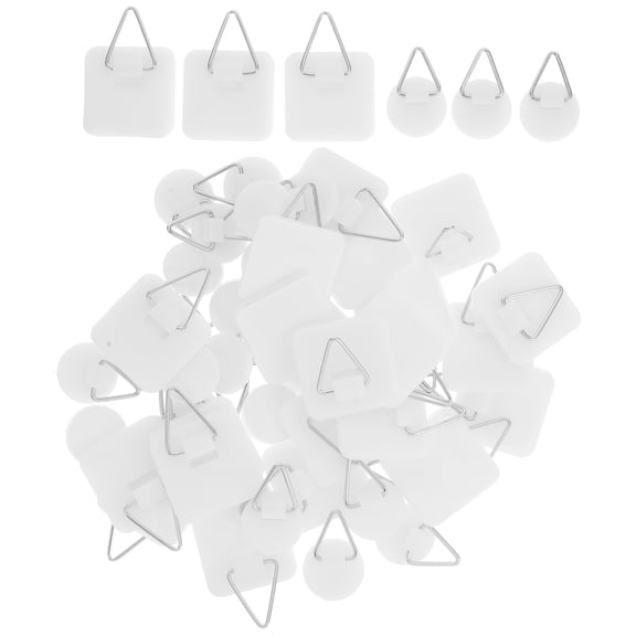 LOLIPPYY 50pcs Purse Hooks White Plastic For Wall Mount In Bedrooms