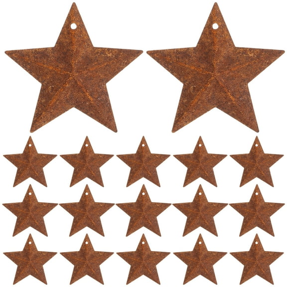 LOLIPPYY 50pcs Rusty Stars Crafts Rustic Christmas Iron Stars Pendants Vintage Star Ornaments for Festival