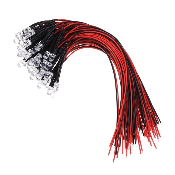 LOLIPPYY 50pcs Small Round Light Bulbs LED Light Plastic White for Hobbyists