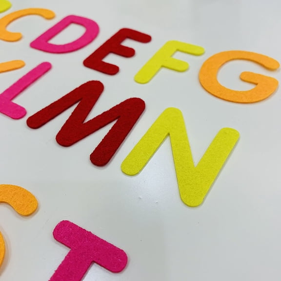 LOLIPPYY 52Pcs Lower Case Felt Letter Applique Patches Assorted Color Fabric for Imaginative Craft Activities