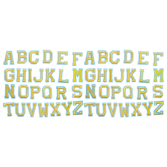 LOLIPPYY 52pcs Iron-On Embroidered Alphabet Patches for Clothes Repair and Decoration, English Letter Patch Set