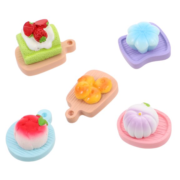 LOLIPPYY 5PCS Cartoon Food Fridge Magnets 3D Dessert Shaped Resin Refrigerator Magnets Magnetic Stickers for Whiteboard Locker Decoration