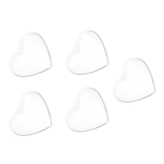 LOLIPPYY 5PCS Heart-Shaped Transparent Storage Boxes for Wedding Favors, Party Supplies, and Packaging