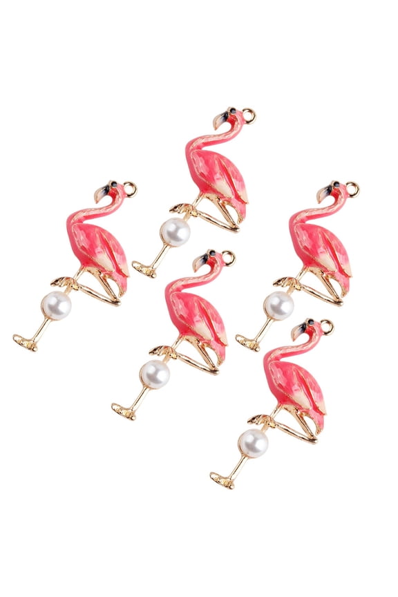 5PCS Pink Handmade Keychain Charms Pendants for Crafting, DIY Projects, Accessories and Gift Making
