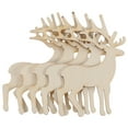 thumbnail image 1 of LOLIPPYY 5PCS Wooden Reindeer Cutout Veneer Slices for Christmas Crafting, Patchwork Decoration, Tree Pendants, Hanging Ornaments, 1 of 7