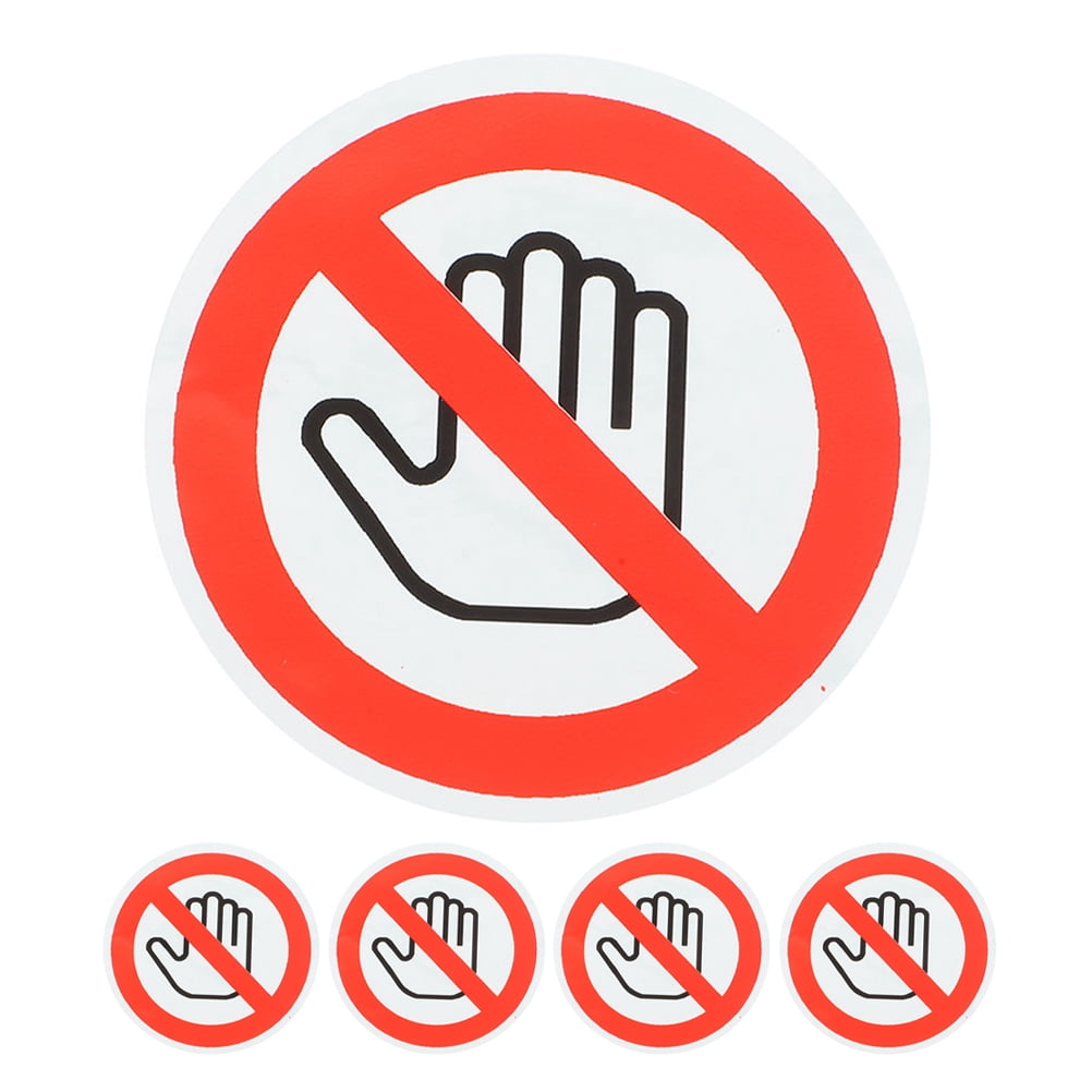 LOLIPPYY 5Pcs White Self Adhesive Do Not Touch Sticker Safety Warning ...