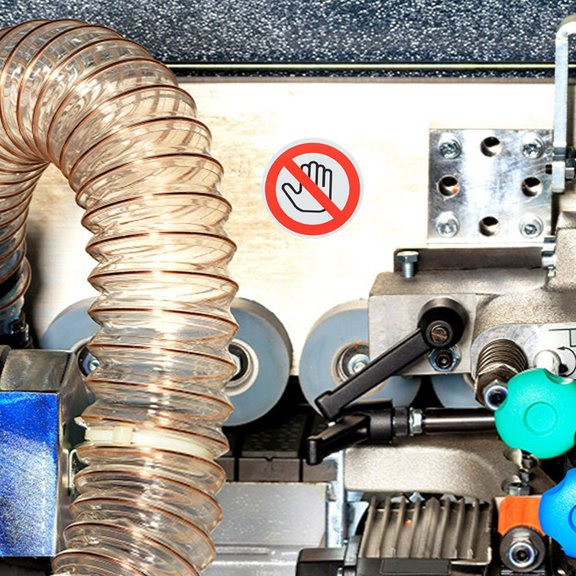 LOLIPPYY 5PCS Self Adhesive Do Not Touch Decal PVC Safety Warning Sign for People in Industrial Settings