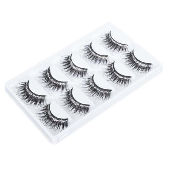 LOLIPPYY Realistic False Eyelash Artificial Fiber Makeup Women Daily Makeup 5 Pairs