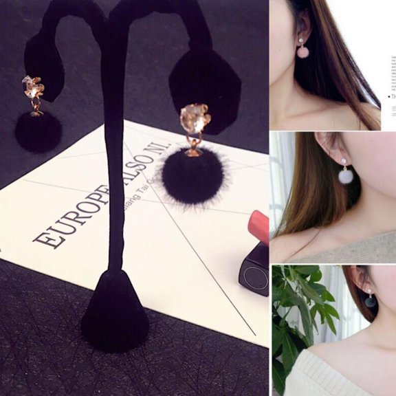 LOLIPPYY 5 Pairs Lightweight Pom Pom Drop Earrings for Women, Assorted Colors, Trendy Fashion Ear Jewelry Accessories