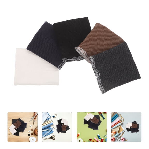 LOLIPPYY 5Pairs Elastic Ribbed Knit Cuffs for Sewing Cotton Tubular Ribbing Trim for Jacket Sleeves