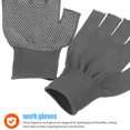 thumbnail image 1 of LOLIPPYY 5 Pairs Grey Fingerless Work Gloves with Breathable Polyester Fabric and PVC Non- Palm Grip, 1 of 8