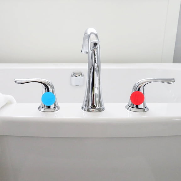 LOLIPPYY 5Pairs Hot and Cold Faucet Labels Easy Install Adhesive Backing Water Temperature Indicators