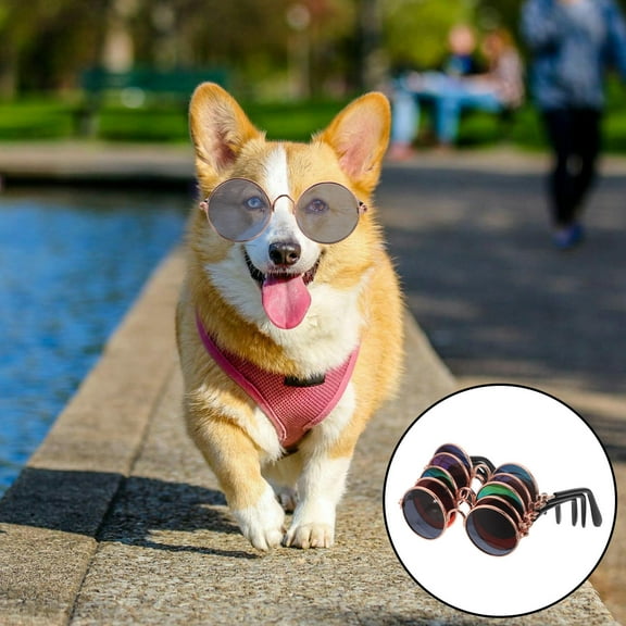 LOLIPPYY 5Pairs Pet Retro Sunglasses Fashionable Glasses for Small Dogs and Cats Outdoor Use