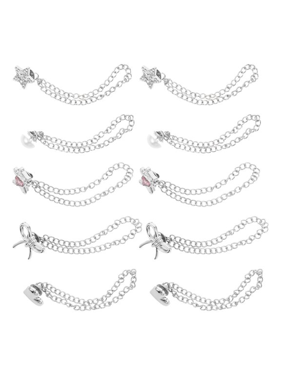 Pant Cuff Clips Plated Silver Metal Invisible Fixing Clips for Loose Pants