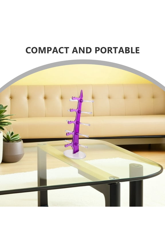 5Pairs Space Saving Purple Plastic Sunglass Organizer Display Rack for Eyewear