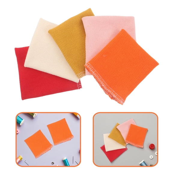 LOLIPPYY 5 Pairs Elastic Cotton Ribbed Sleeve Cuffs, Tubular Rib Knit Fabric Bands for Sewing and Craft Projects