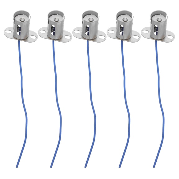 LOLIPPYY 5Pcs B15 LED Bulb Socket with Pigtail Leads Metal Shell for Car Truck Rv Lighting Upgrade