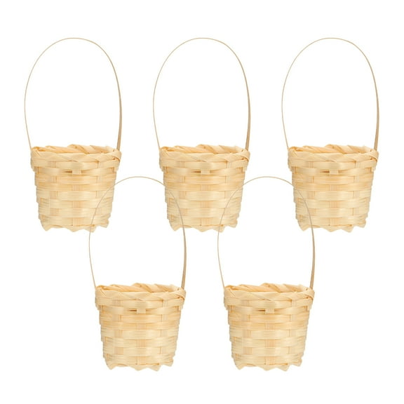 LOLIPPYY 5Pcs Bamboo Flower Storage Baskets Bucket Shaped for Home Decoration