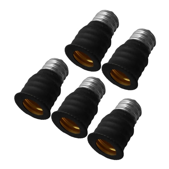 LOLIPPYY 5Pcs Black Bulb Socket Adapter E12 to E14 Lamp Base Converter for Energy Efficient LED Bulbs