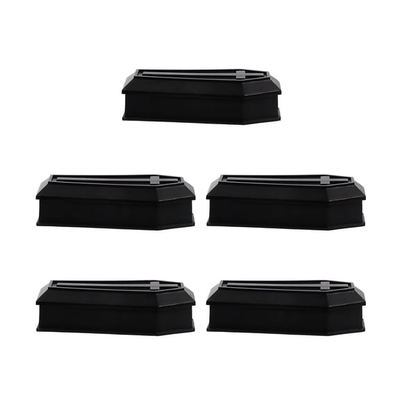 LOLIPPYY 5Pcs Black Coffin Decor Realistic Ornament with Lid for Haunted House and Party