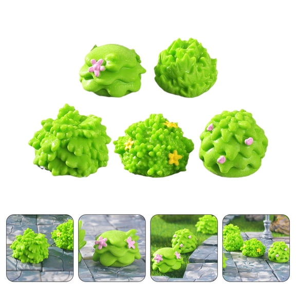 LOLIPPYY 5Pcs Bonsai Landscaping Ornaments Resin Mini Grass Cluster Decoration For DIY Decor Model Plants