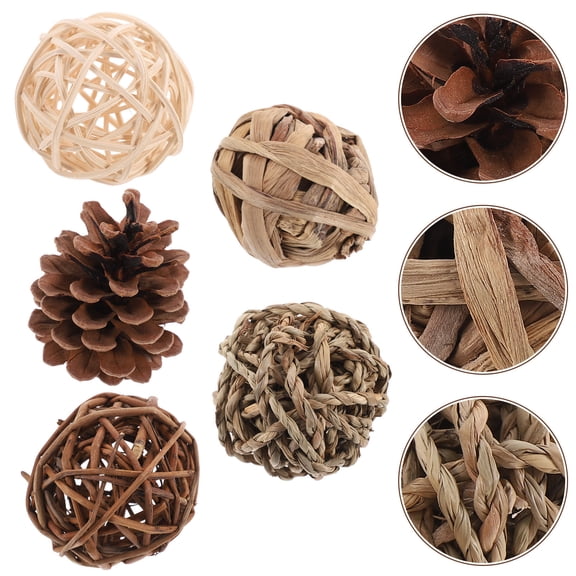 LOLIPPYY 5Pcs Bunny Molar Balls Straw Assorted Color for Hamsters