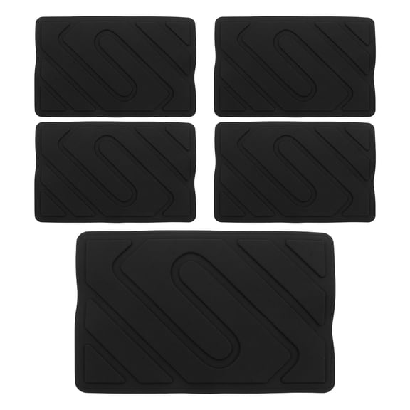LOLIPPYY 5Pcs Car Floor Mat Heel Pad Patch Black Adhesive Repair Kit for Vehicle Foot Pedal Area