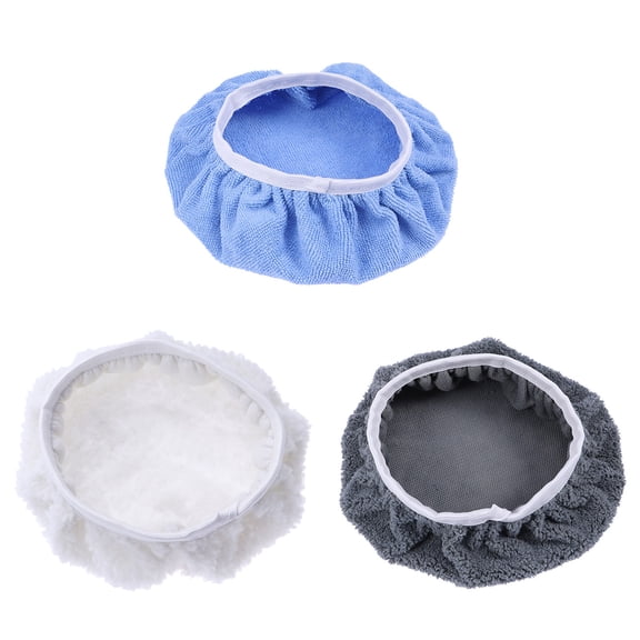 LOLIPPYY 5Pcs Car Polishing Microfiber Bonnet with Soft Absorbent Blue Material